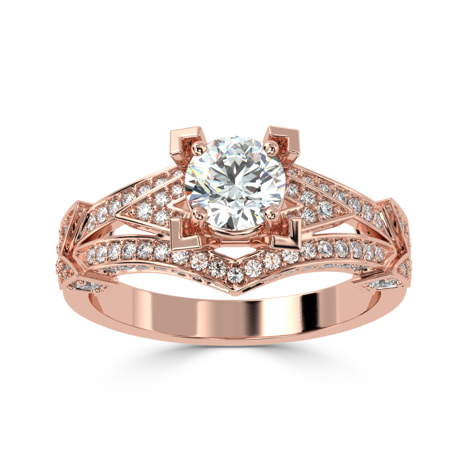 Buy 1.43Ct Pave Natural Diamond Ring | SolitaireKart